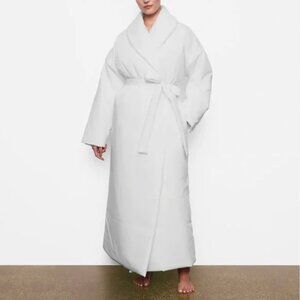 SKIMS Cotton Duvet Robe in Marble size S/M